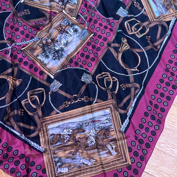 Vintage Silk Equestrian Scarf - Picture 2 of 7